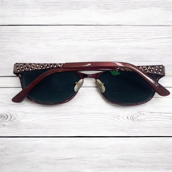 Bulova Alameda Sunglasses Frames Marsala Red Smoky Lenses Protective Case Cloth - Picture 5 of 12